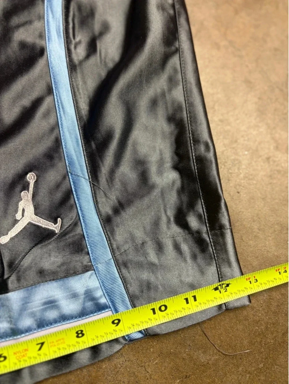 Y2K vintage light blue w metallic shiny gray long baggy basketball Jordan shorts